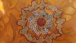 Exquisite Orange Saree Intricate Embellishmen