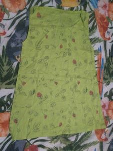 Light Green Floral Sleeveless Top