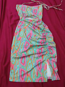 Y2K Halter Neck Ruched Mini Dress