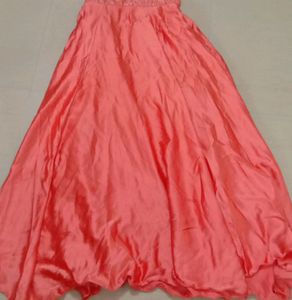 Orange Full Party Wear Gown With Pant &amp;shall