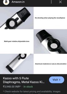 Metal Kazoo with Adjustable Tone for Guitar, Ukule