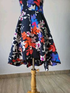 Strapless Floral High-Low Dress