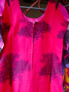 Printed Kurta Set With Churidar And Dupatta