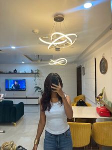 Sleek White Ribbed Tank Top with Pearl Detail