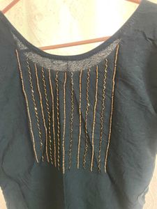 Elegant Dark Green Kurta with Embroidery