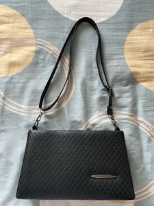 Chic Woven Black Crossbody Bag