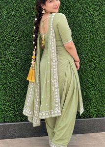 Embroidered Green Silk suit