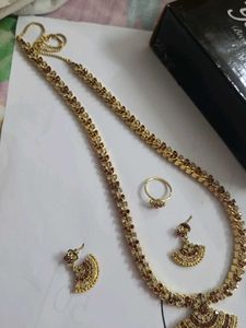 New Jeweled Necklace, Ring &amp; Earring Set