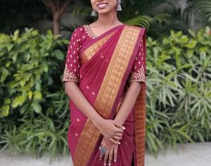 Elegant Maroon Silk Saree