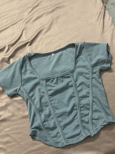 grey Corset Style Top