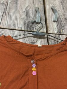 Orange Embroidered co-ord  Set