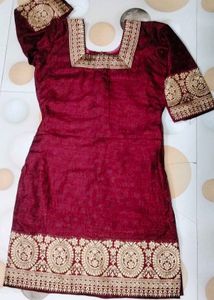 Maroon garara suit without dupatta