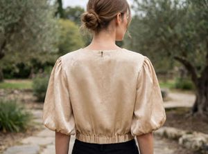 Stylish velvet Crop Top with cutout detailing
