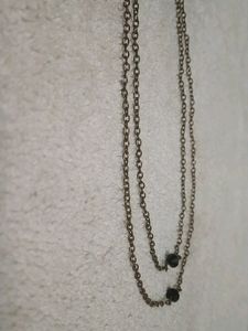 Copper Colour Black Bead Step Chain