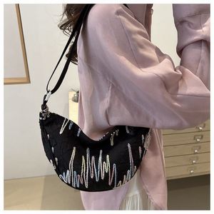Stylish Black Crescent Hobo Bag