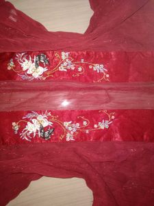 Elegant Red Embroidered top