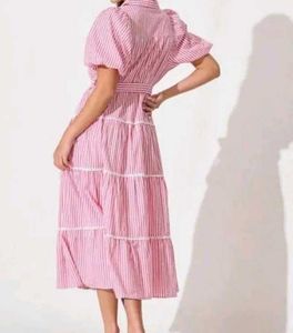 Chic Pink Striped Maxi Dress