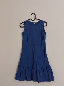 Blue Sleeveless Tiered Dress