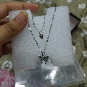 Butterfly Charm Layered Necklace