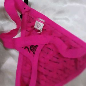 Black Thong Panty with Pink