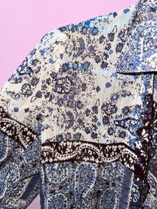 Boho Paisley Print Button-Down Shirt