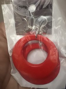 Red Hoop Earrings