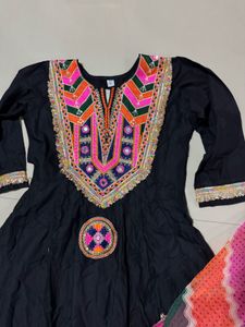 Ethnic Black Anarkali Kurta Set