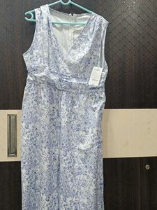Blue Floral Sleeveless Dress