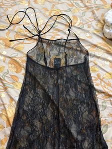 H&amp;M Black Lace Maxi Dress