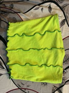 Neon Green Lettuce Trim Crop Top