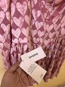 Pink Heart Print Mini Dress