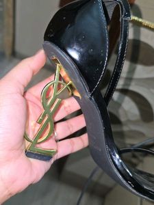 YSL opyum heels black and gold