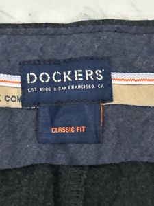 DOCKERS MENS FORMAL PANTSMen's Charcoal Grey Dress