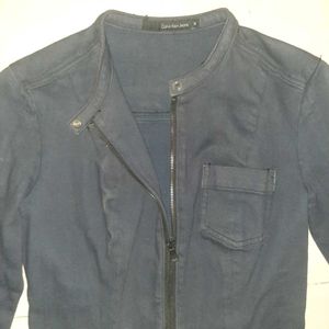 💎 Runway Chic Calvin Klein Denim Zip-Front Dress