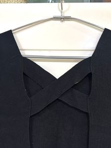 Black Puff Sleeve Square Neck Top