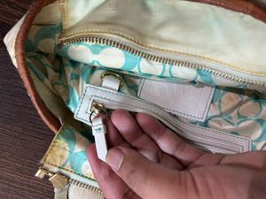 Coach White Canvas Handbag