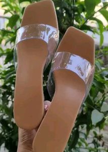 Clear Block Heel Mules