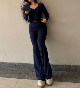 Navy Blue Two-Piece Set