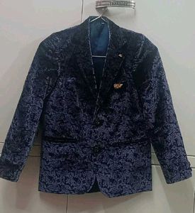 Boys' Royal Blue Velvet Blazer Suit