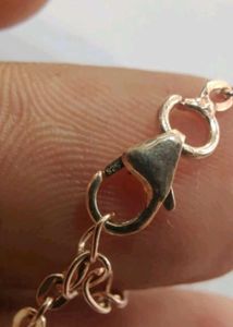 92.5 Sterling Silver Rose Gold Choker WTh Hallmark