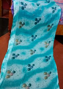 Cyan Colour Saare For Women