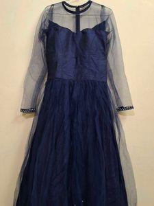 Elegant Navy Blue Embellished Gown