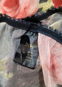 Floral Mesh Cami Top with Lace Trim penty
