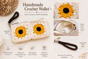 🌻 Sunflower Crochet Wallet – Handmade🌻