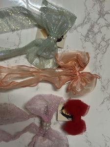 Sparkly Bow Hair Clips Set