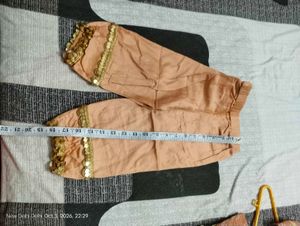 Peach Salwar Pants and frock of Sequins