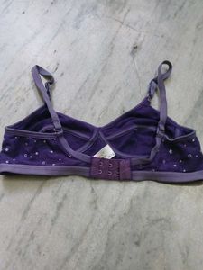 Purple Star Print Bra