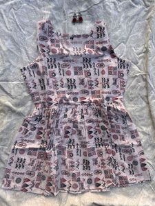 Red Printed Kurta Set