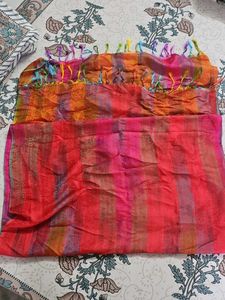 Vibrant Striped Silk Scarf