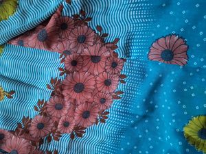 Vibrant Floral Print Saree